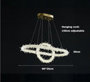 GobekUsa Crystal Flower LED Chandelier Round Ring Pendant for Dining Living Room Lighting