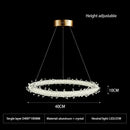 GobekUsa Crystal Flower LED Chandelier Round Ring Pendant for Dining Living Room Lighting