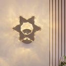 GobekUsa Crystal Flower/Star Wall Sconce with Modern LED Lighting - Chrome Finish, Warm/White Light