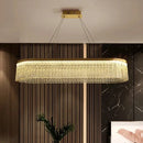 GobekUsa Crystal Glass Gold Pendant Chandelier for Elegant Kitchen Dining Lighting