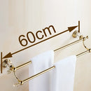GobekUsa Crystal Gold Double Towel Bar for Bathroom, 60cm Length