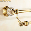 GobekUsa Crystal Gold Double Towel Bar for Bathroom, 60cm Length