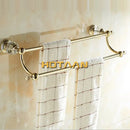 GobekUsa Crystal Gold Double Towel Bar for Bathroom, 60cm Length