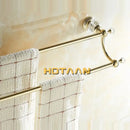 GobekUsa Crystal Gold Double Towel Bar for Bathroom, 60cm Length