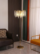 GobekUsa Crystal Gold LED Floor Lamp: Nordic Luxury for Living Room & Bedroom