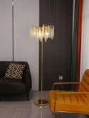 GobekUsa Crystal Gold LED Floor Lamp: Nordic Luxury for Living Room & Bedroom