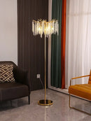 GobekUsa Crystal Gold LED Floor Lamp: Nordic Luxury for Living Room & Bedroom