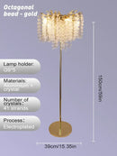 GobekUsa Crystal Gold LED Floor Lamp: Nordic Luxury for Living Room & Bedroom