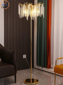 GobekUsa Crystal Gold LED Floor Lamp: Nordic Luxury for Living Room & Bedroom