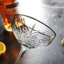 Crystal gold rim coupe glass dining room cut pattern cocktail goblet by Decorbites
