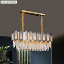 GobekUsa 10-Light Clear Crystal Island Pendant: Contemporary Nickle Suspension Lamp for Dining Room