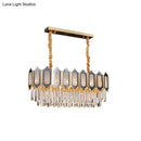 GobekUsa 10-Light Clear Crystal Island Pendant: Contemporary Nickle Suspension Lamp for Dining Room