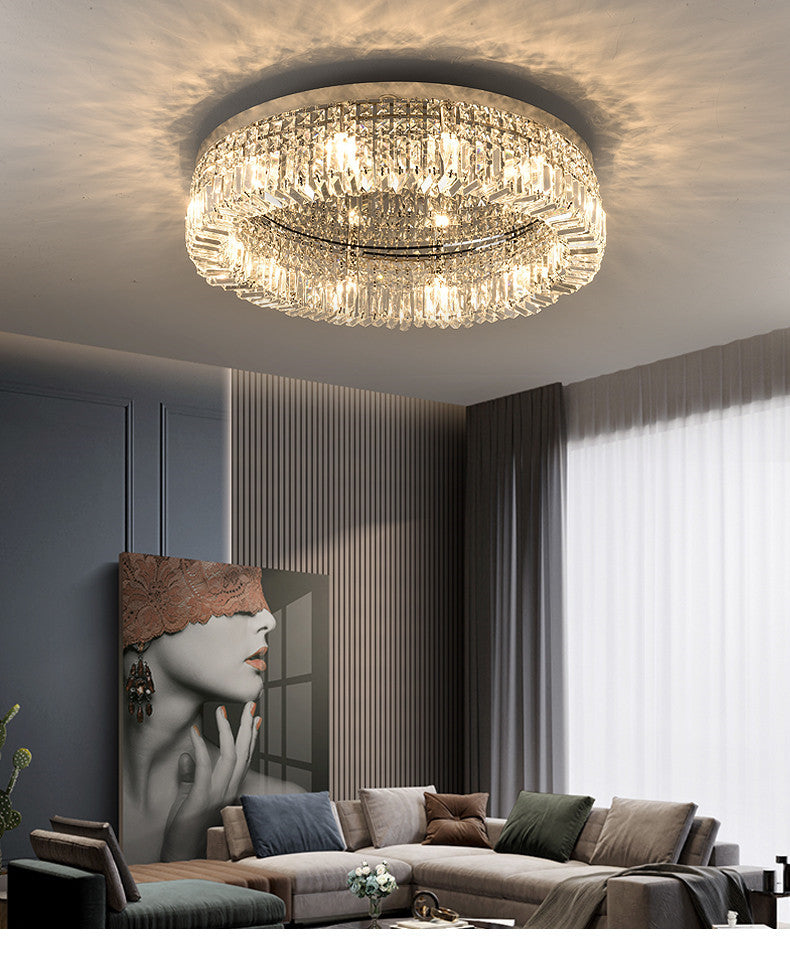Crystal LED Chandelier Ceiling Light - Gold