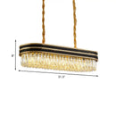 GobekUsa 10-Light Crystal Pendant Island Ceiling Light in Black and Gold - Simplicity Oblong Design