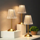 GobekUsa Crystal retro table lamp  bedroom bedside lamp luxurious atmosphere lamp rechargeable dimming LED light
