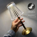 GobekUsa Crystal retro table lamp  bedroom bedside lamp luxurious atmosphere lamp rechargeable dimming LED light