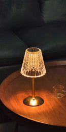 GobekUsa Crystal retro table lamp  bedroom bedside lamp luxurious atmosphere lamp rechargeable dimming LED light
