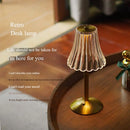 GobekUsa Crystal retro table lamp  bedroom bedside lamp luxurious atmosphere lamp rechargeable dimming LED light