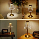 GobekUsa Crystal retro table lamp  bedroom bedside lamp luxurious atmosphere lamp rechargeable dimming LED light