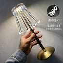 GobekUsa Crystal retro table lamp  bedroom bedside lamp luxurious atmosphere lamp rechargeable dimming LED light