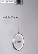 GobekUsa Crystal Rings LED Pendant Light Fixture For Indoor Lamp Lamparas De Techo Surface Mounting Pendant Lamp For Bedroom Dining Room