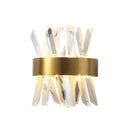 GobekUsa Crystal Rod Wall Sconce in Gold - Elegant Dual Bulb Lighting for Living Room Walls