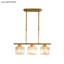 GobekUsa Crystal Shaded Ceiling Pendant Light for Modern Dining Room in Brass