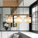 GobekUsa Crystal Shaded Ceiling Pendant Light for Modern Dining Room in Brass