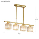 GobekUsa Crystal Shaded Ceiling Pendant Light for Modern Dining Room in Brass