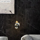 GobekUsa Crystal Stone-Shape Pendant Light Fixture Contemporary Style Down Lighting Pendant in Gold