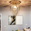 GobekUsa Crystal Sun Flower Ceiling Chandelier - Golden/Silver for Foyer, Bedroom, Aisle Decor