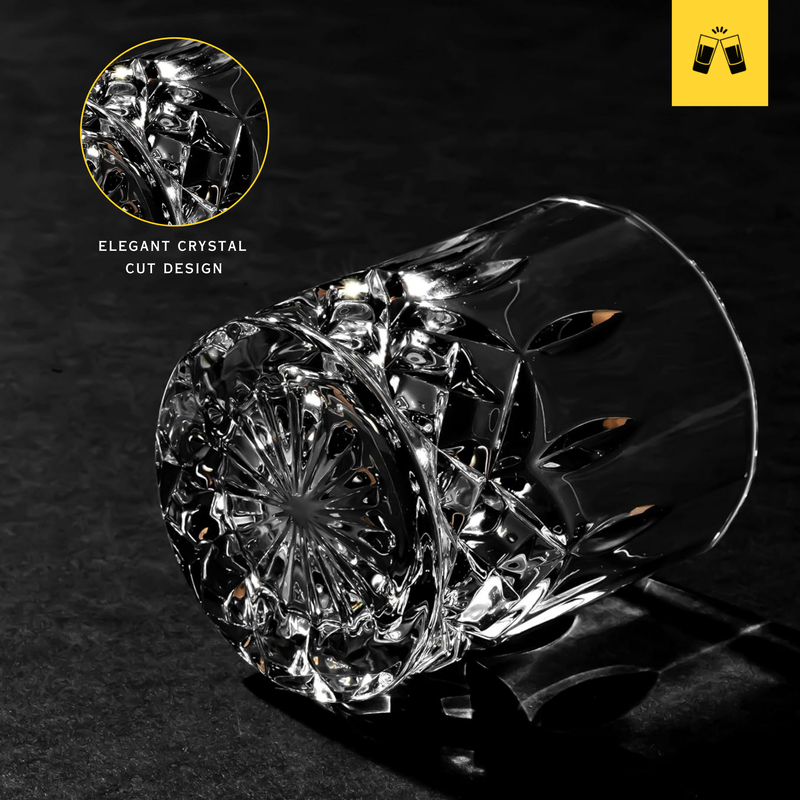 Crystal Cut Old Fashioned Whiskey Glasses (10oz)