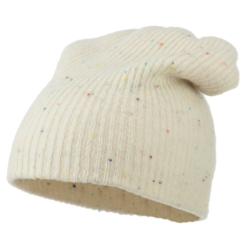 Wool Color Speckled Long Beanie