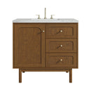 James Martin Laurent 36" Dual Mount Single Bathroom Vanity, Honey Oak