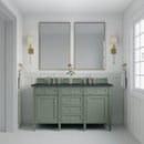 James Martin Brittany 60" Double Bathroom Vanity, Smokey Celadon