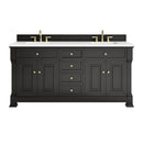 James Martin Brookfield 72" Double Bathroom Vanity, Black Onyx