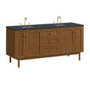 James Martin Laurent 72" Dual Mount Double Bathroom Vanity, Honey Oak