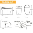 Alora Premium Smart Tankless Bidet Toilet W/ Adjustable Heated Seat, Water & Air Dryer (96174253)