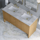 James Martin Hudson 60" Double Bathroom Vanity, Light Natural Oak