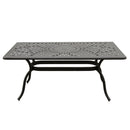 Modern Outdoor Mesh Aluminum Black 67-in Rectangle Patio Dining Table