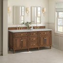 James Martin Lorelai 72" Double Bathroom Vanity, Mid-Century Walnut