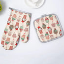 Cupcake print cotton kitchen baking gloves and pot holder set by Decorbites