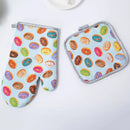 Cupcake print cotton kitchen baking gloves and pot holder set by Decorbites