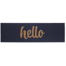 Cursive Hello Doormat Handwoven, Durable - Dark Blue