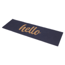 Cursive Hello Doormat Handwoven, Durable - Dark Blue