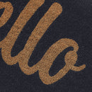 Cursive Hello Doormat Handwoven, Durable - Dark Blue