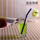 Curved amber glass drinking straw kitchen accessory by Decorbites