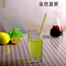 Curved amber glass drinking straw kitchen accessory by Decorbites