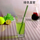 Curved amber glass drinking straw kitchen accessory by Decorbites