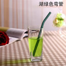 Curved amber glass drinking straw kitchen accessory by Decorbites
